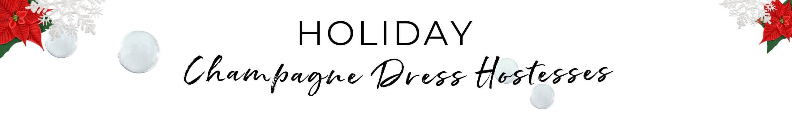 Champagne Dress Hostess & Champagne Skirts for Holiday Parties 