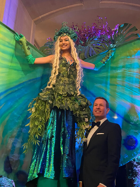 Green Fairy Queen Stilt Walker from Catalyst Arts at the SF Ballet Gala 2020 
