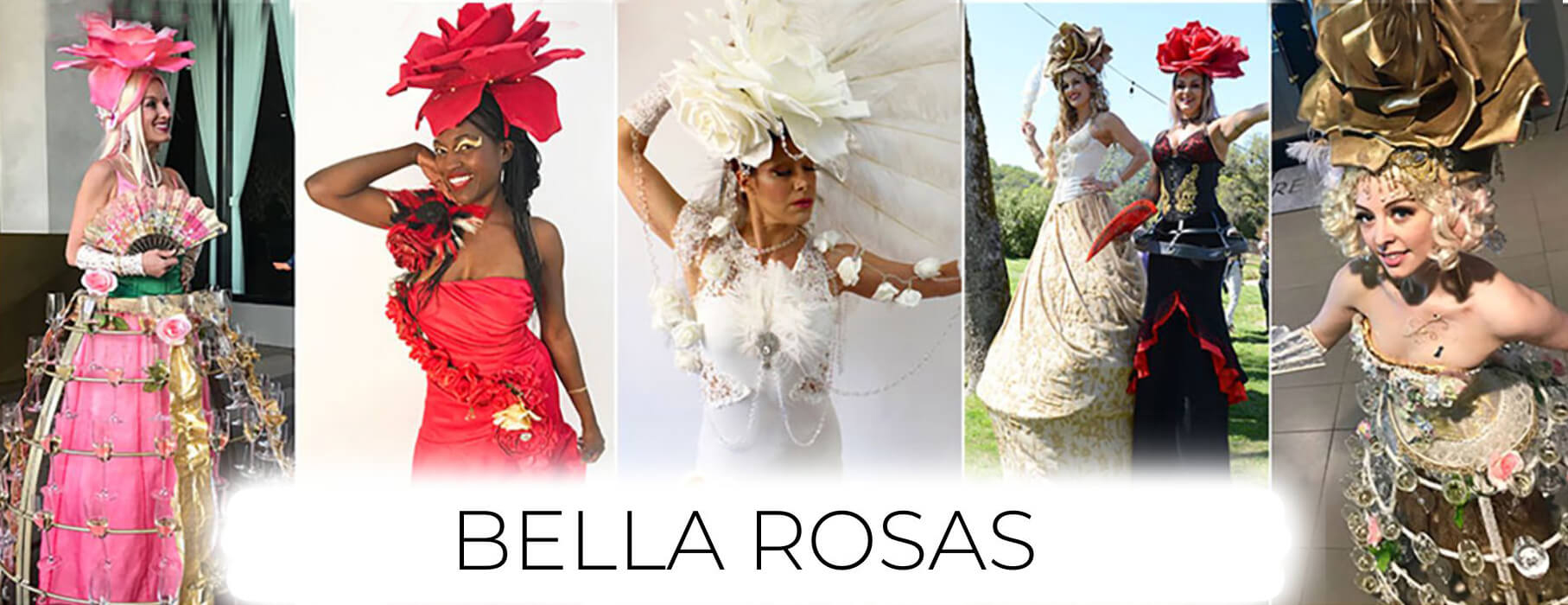 Bella Rosa Rose inspired costumed characters unique to Catalyst Arts Entertainment in San Francisco & wine country