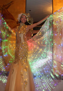 golden winged Stilt Walker by Catalyst Arts Entertainment Ca