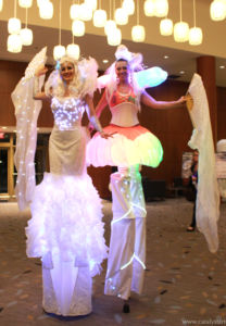 Futuristic out of this world light up Stilt Walkers by Catalyst Arts California entertainment company