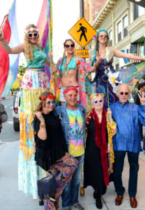 Hippie Costumed Stilt Walking Characters by Catalyst Arts entertainment in CA- www.catalystarts.com