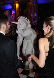 Unicorn stiltwalker on Dance floor