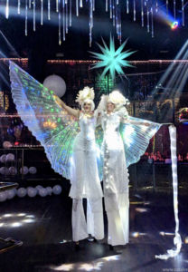 White Led Stiltwalkers