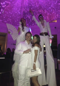 White Stilts at White party