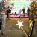 Silver & Gold Disco Queens- masked performers by Catalyst Arts at Volta Premier in SF