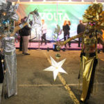 Silver & Gold Disco Queens- masked performers by Catalyst Arts at Volta Premier in SF