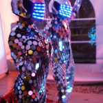 Mirror dancers & LED Helmet Mirror Suit performers by Catalyst Arts California