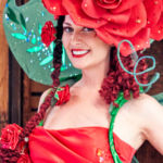 Red Rose Bella Rosa Character Model, Hostess, Showgirl Performer created & booked by Catalyst Arts Entertainment in California