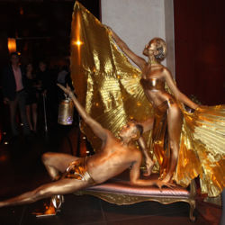 Golden living Statue Duo