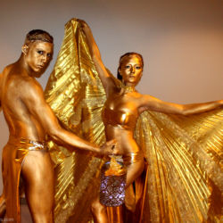 Golden living Statue Duo