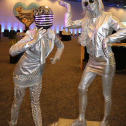 Silver Space Living Statue dancers at Convention- Catalyst Arts