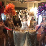 Living Table Hostess with Four Samba Showgirls