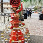 red rosa champagne skirt showgirl