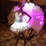 Catalyst Arts Glow Ballerina with led feather fan at special event in San Francisco + hybcozo art