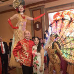LED Rainbow Peacock Dancer & Stilt Walker at Asian themed Wedding San Francisco, by Catalyst Arts