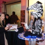 Zebra Skirt Hostess entertaining guests