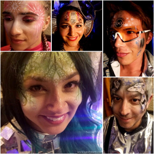 Futuristic Airbrush Artists for Space Circus Birthday Party in SF by Catalyst Arts