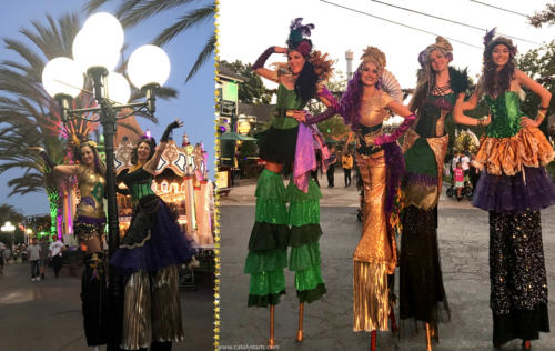 Mardi Gras Stilt walkers & entertainers by Catalyst Arts